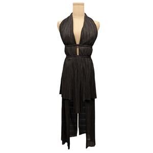 Bec & Bridge Black Halter Midi Dress